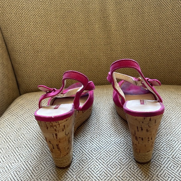 Prada Hot Pink Espadrille Wedge Sandals, 38 - Picture 9 of 16